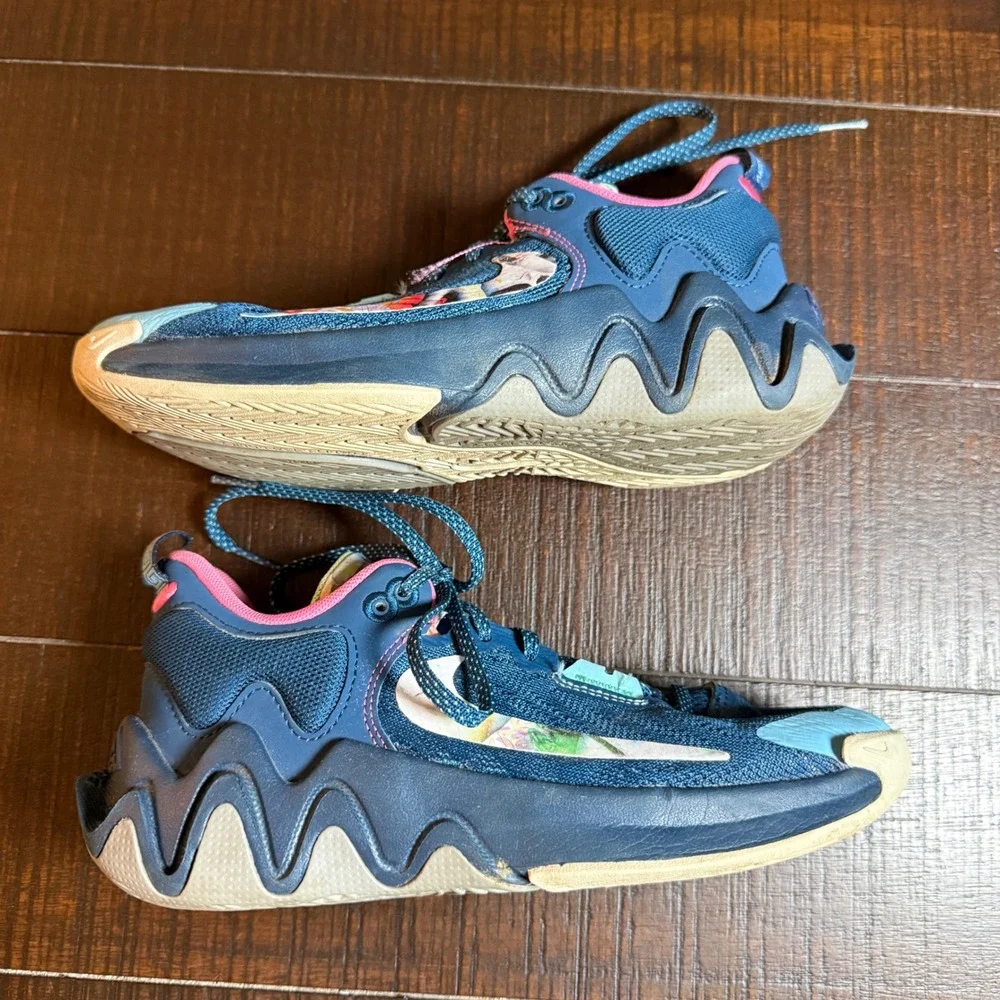 Nike Giannis Immortality 2 Kids Basketball Shoes Blue FD0213-400 4Y Greek Key